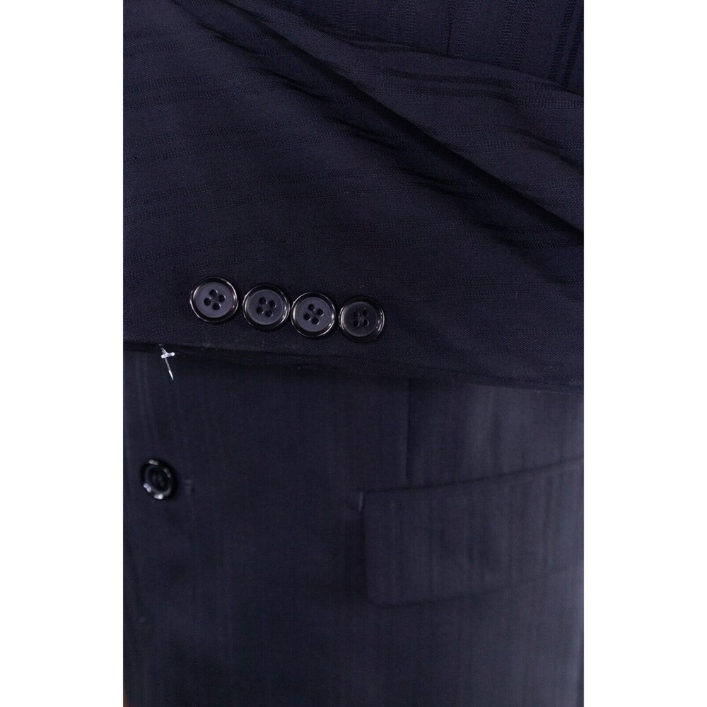 Mantoni Super 140s Mens 40s Wool Blue Striped Blazer Jacket 3 button EUC - Picture 8 of 13